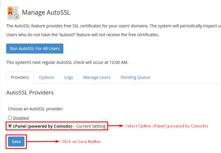 How to Use WHM/cPanel Free AutoSSL Certificate Screenshot 2