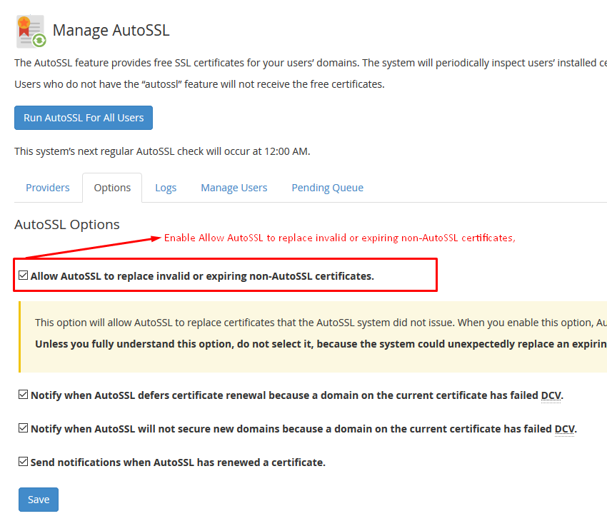 How to Use WHM/cPanel Free AutoSSL Certificate Screenshot 3